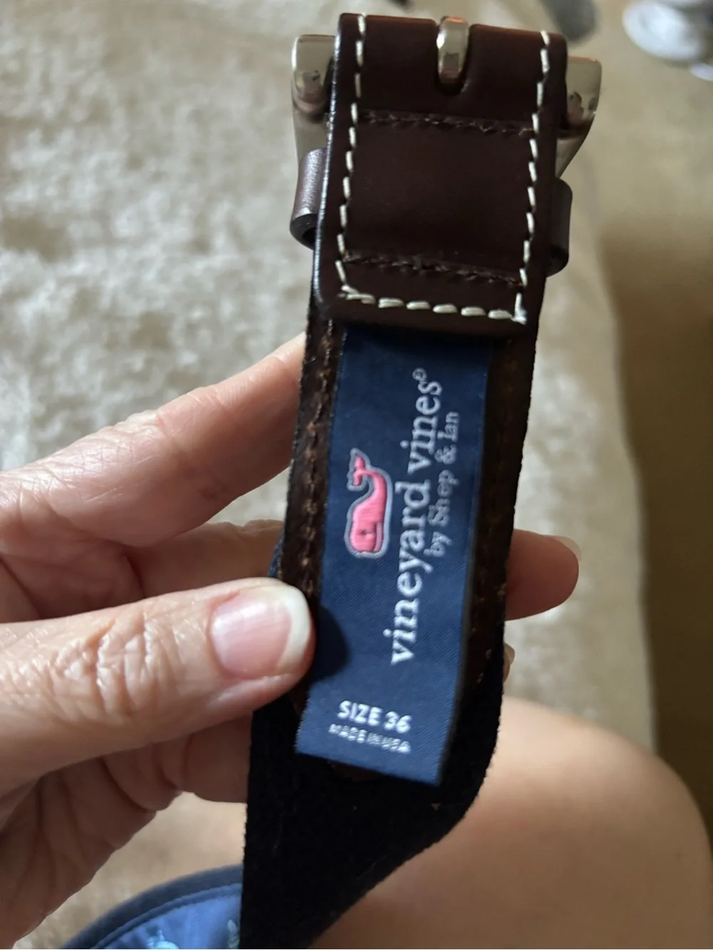 LOT OF 2 Vineyard Vines Men's Canvas Ribbon Belts Size 36 Fish & Shamrocks